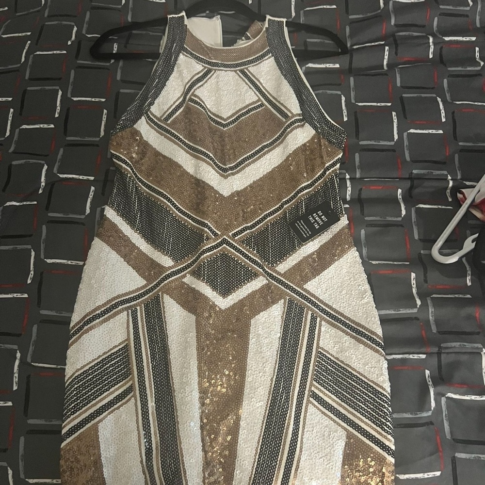 Brand new express multicolor sequins dress size M